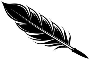 Quill pen  silhouette vector art illustration