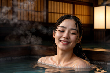 woman in onsen