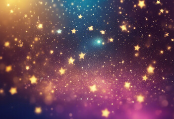 Obraz premium Glittering gradient background with hologram effect, stars and magic lights Holographic abstract fantasy