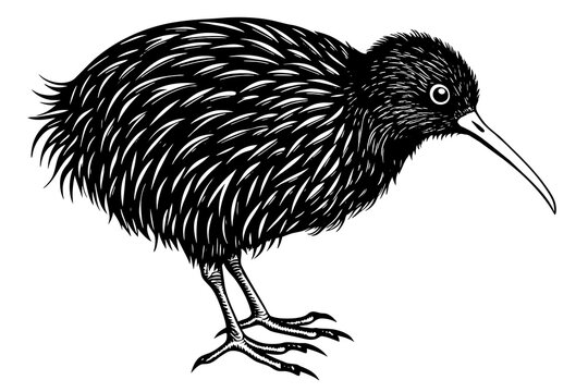 kiwi bird silhouette vector illustration