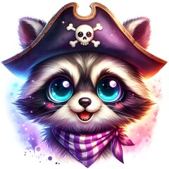 raccoon pirate cute