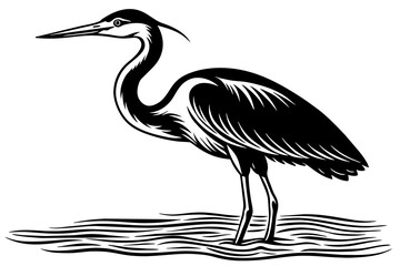 Naklejka premium egret silhouette vector illustration