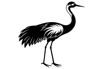 crane bird silhouette vector illustration