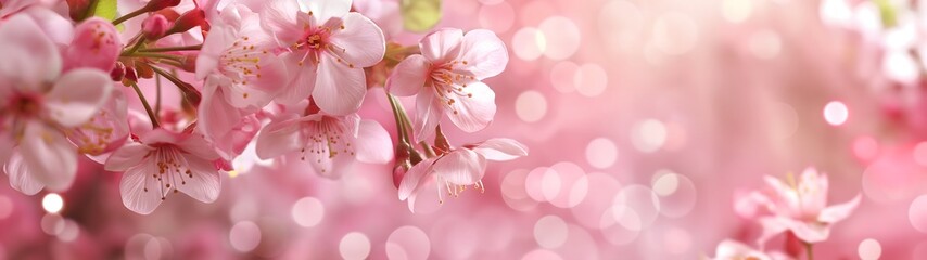 Obraz na płótnie Canvas Wunderschöne Frühlingsblumen um einen Bokeh-Hintergrund, Platz für Text, Draufsicht, frisch, schön