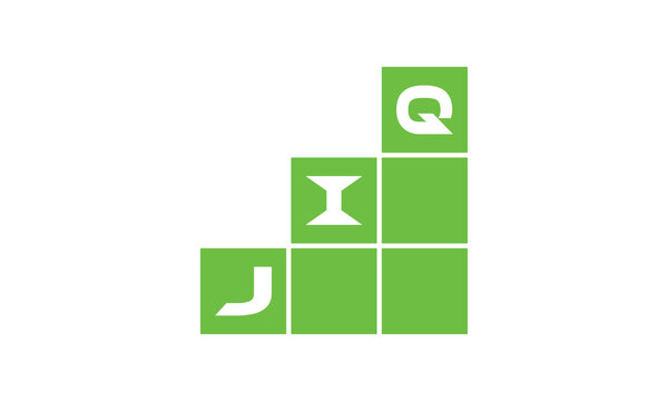 JIQ initial letter financial logo design vector template. economics, growth, meter, range, profit, loan, graph, finance, benefits, economic, increase, arrow up, grade, grew up, topper, company, scale