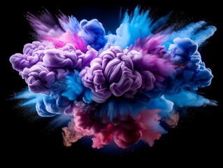 Fototapeta na wymiar HOli Decorative Dye Splash, color powder explosion. Abstract colorful rainbow background with color splashes.