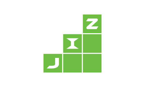 JIZ initial letter financial logo design vector template. economics, growth, meter, range, profit, loan, graph, finance, benefits, economic, increase, arrow up, grade, grew up, topper, company, scale