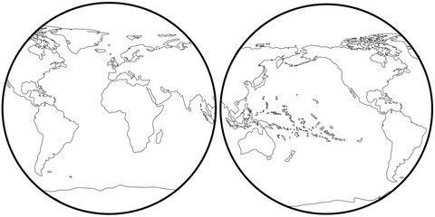Atlantic Pacific Oceans World Maps