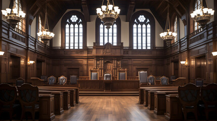Classic Interior of BJ Courtroom Displaying Justice and Authority