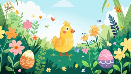 Obraz na płótnie Canvas Easter eggs in the grass