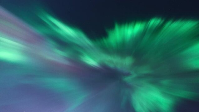 A  northern light substorm forming beautiful shapes in the arctic night sky above Bod&oslash; in March, 2024.