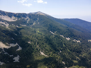 Aerial view of Pirin Mountain near Yalovarnika peak, Bulgaria