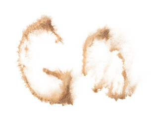 GO Text Word of Sand letter. Calligraphy of Sand flying explosion with GO text wording in alphabet...
