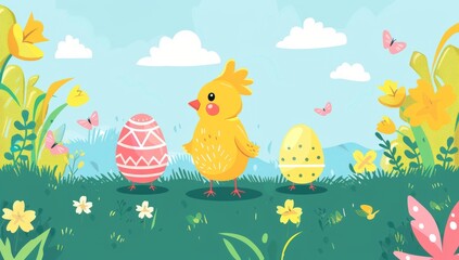 easter eggs and chicken