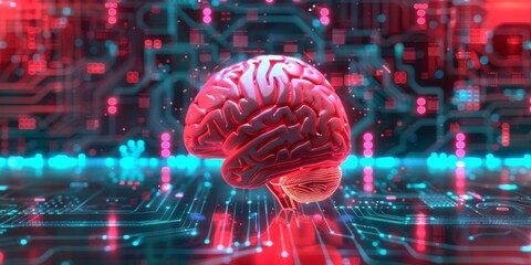 Brain illustration. Artificial intelligence concept.