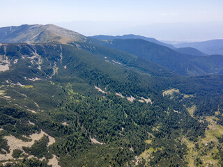 Aerial view of Pirin Mountain near Yalovarnika peak, Bulgaria