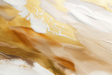 白色と金色のエレガントで抽象的なペイントアート背景