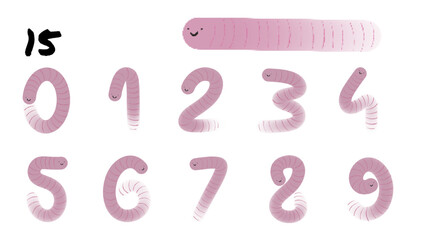 Funny worms numbers 15 funny worm elements
