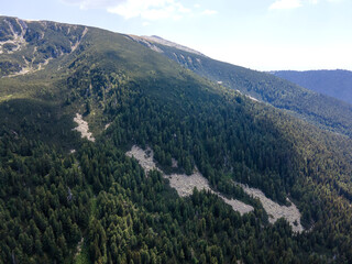 Aerial view of Pirin Mountain near Yalovarnika peak, Bulgaria