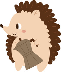 Hedgehog With Moka Pot