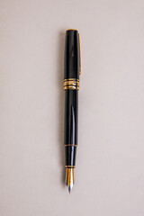 black fountain pen in elegant case - 767477746