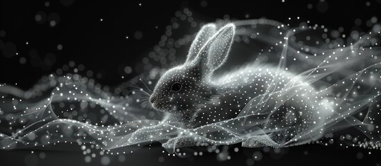 Digital polygon illustration of bunny