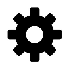 Gear single icon on a Transparent Background