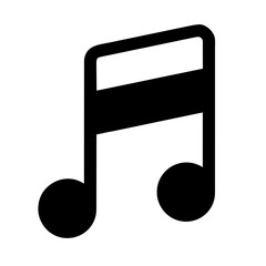 Music notes icon on a Transparent Background