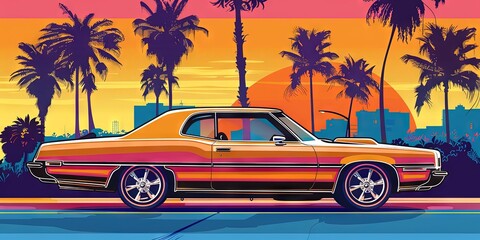 Low Rider in classic latino style with vibrant and vivid colors