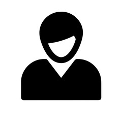 Monochrome User Person icon on a Transparent Background