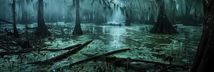 Foto op Plexiglas Dark and murky swamp landscappe © Brian