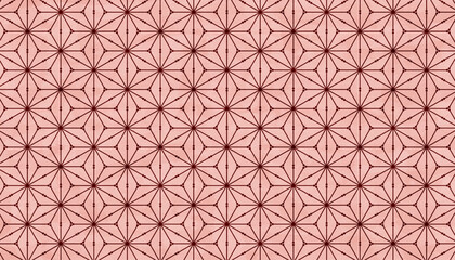 traditional Japanese hemp leaf motif geometric abstract seamless pattern, vector graphic resources, 16:9 widescreen wallpaper / backdrop,