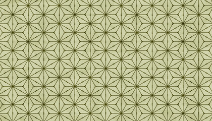 traditional Japanese hemp leaf motif geometric abstract seamless pattern, vector graphic resources, 16:9 widescreen wallpaper / backdrop,
