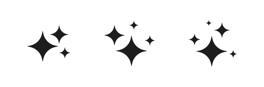 Sparkle stars icon set. Shine icons for app user interface and web elements