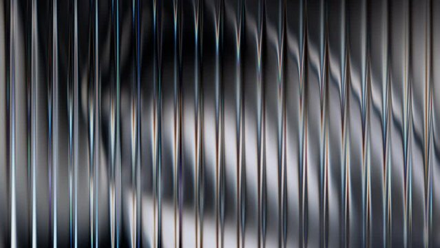 Abstract 3d render, background animation with ribbed glass effect, 4k seamless looped video