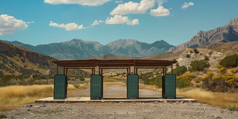 EV charging stations in the desert with mountain views