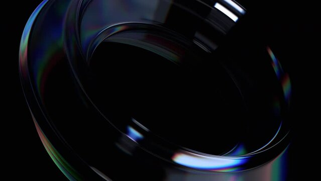 Abstract animation of color refraction effect, 3d render, 4k seamless looped video