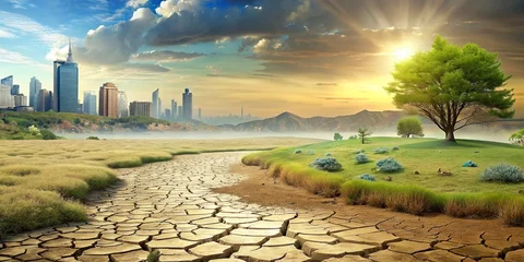 Fotobehang Climate Change and Drought Land © Sadaf