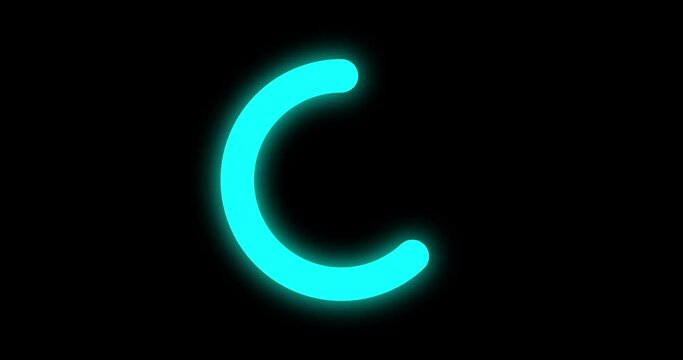 Simple Circle Loading loop animation on the black background. 4K resolution video of loading icon animation.