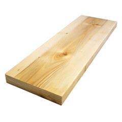 Wooden plank table isolated on a transparent background.