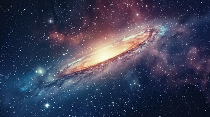 Spiral galaxy of Andromeda or Milky Way. Universe and deep space. AI Generated  - obrazy, fototapety, plakaty