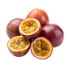 Passion fruit isolated on a transparent background.