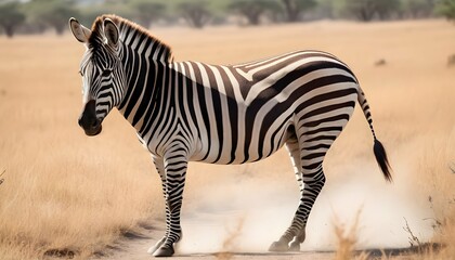 A Zebra In A Safari Tour - obrazy, fototapety, plakaty