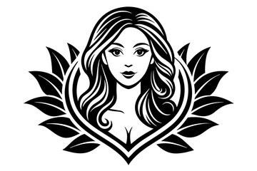 beauty care logo design silhouette vector art illustration