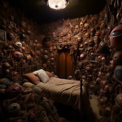A mysterious room full of evil eyes that make you feel like you're constantly being watched.