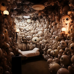 A mysterious room full of evil eyes that make you feel like you're constantly being watched.