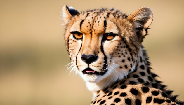 A Cheetah With Its Ears Swiveling Alert To Any So