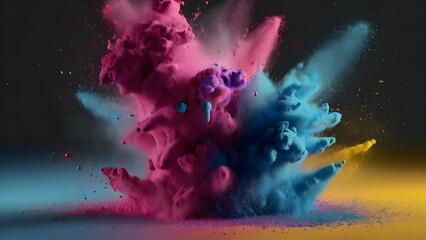 holi powder exploding in the air