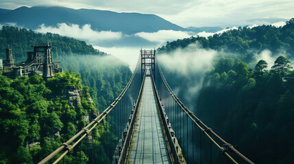 The air bridge hanging between the clouds, like a bridge between paradise