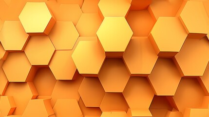  a bunch of yellow hexagons that are stacked on top of each other in an abstract pattern of hexagons.